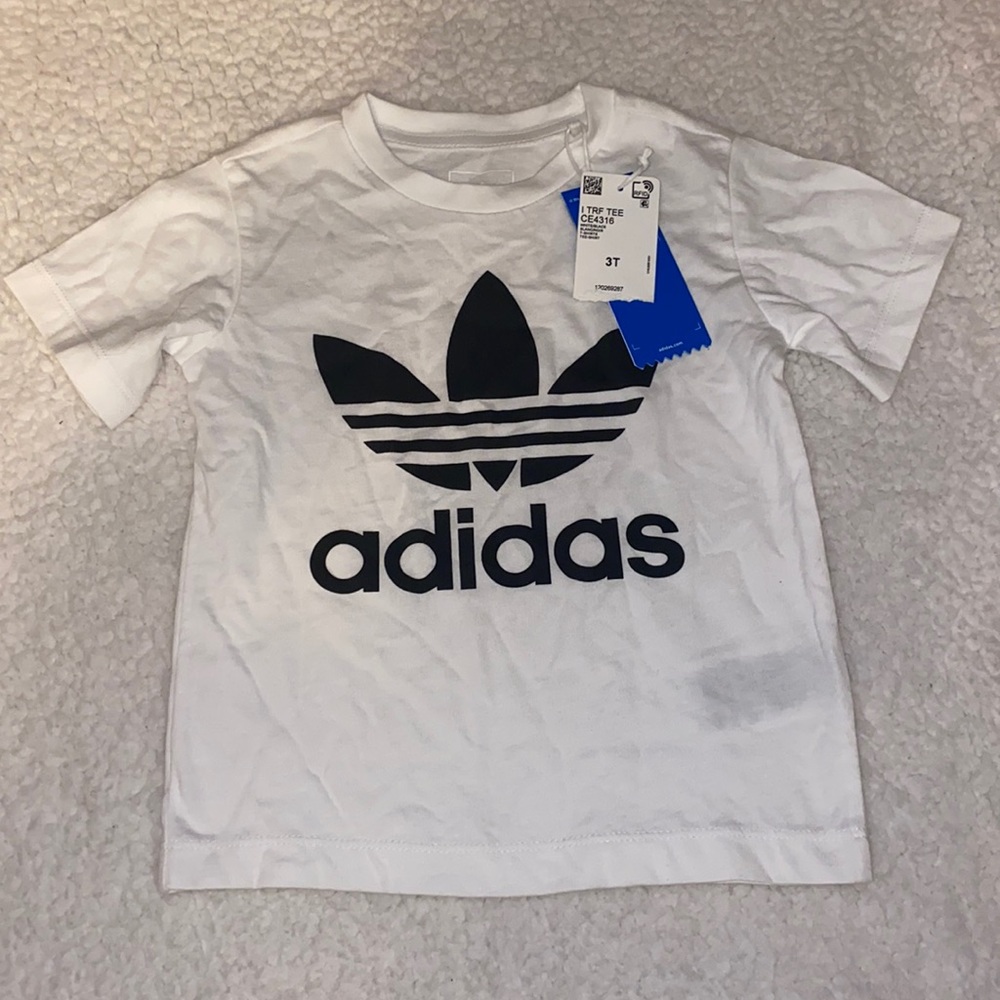 3T Adidas white and black tee with tags